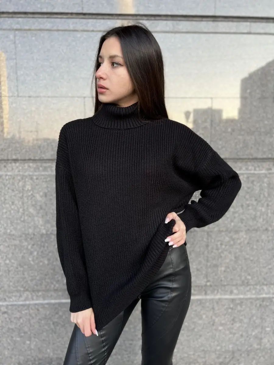 Damen kuscheliger Strickpullover mit weitem Schnitt und modernem Design Heidi-Mode