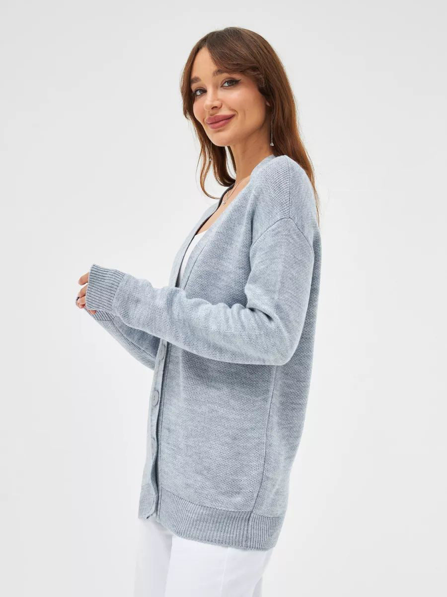 Damen Strickcardigan mit stylishem Knopfverschluss und lässigem Schnitt Heidi-Mode