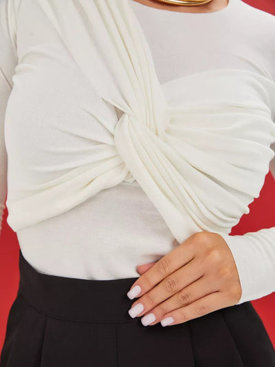 Damen Wickeloberteil mit raffiniertem Knoten-Design Heidi-Mode