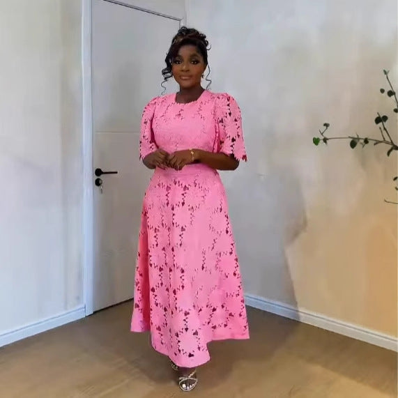 Damen Elegantes Spitzen-Outfit mit kurzem Oberteil und langem Rock Heidi-Mode