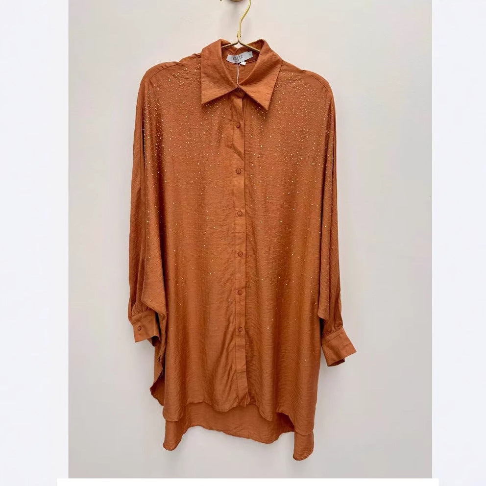 Damen Bluse mit glitzernden Details und lässigem Schnitt Heidi-Mode