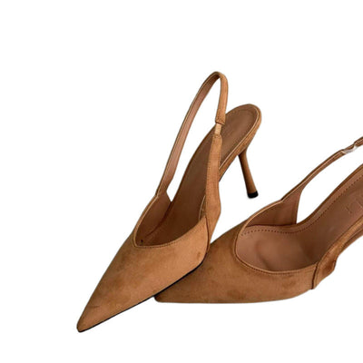 Damen Slingback Pumps mit elegantem Leopardenmuster und hohem Absatz Heidi-Mode