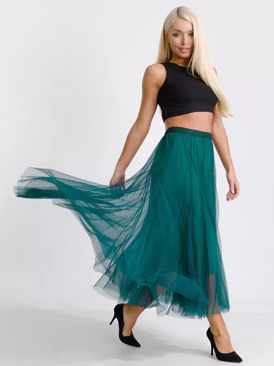 Damen Tüllrock mit elegantem Schichten-Design Heidi-Mode