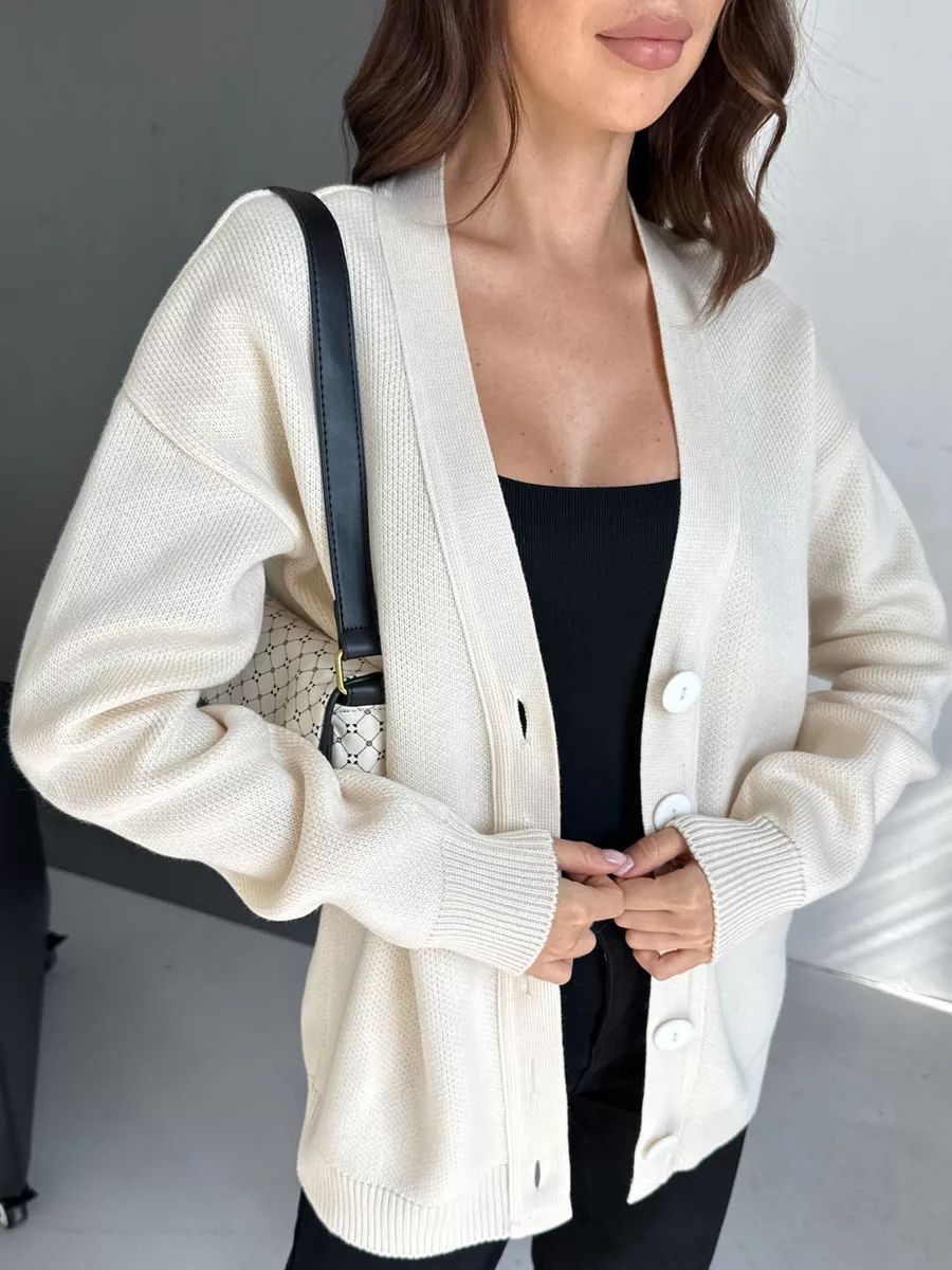 Damen Strickcardigan mit stylishem Knopfverschluss und lässigem Schnitt Heidi-Mode