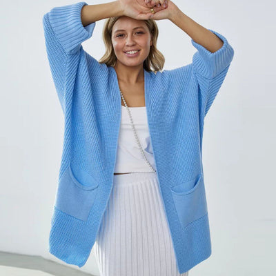 Damen modischer Strickcardigan mit lässigem Schnitt und praktischen Taschen Heidi-Mode