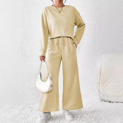 Damen bequemer Lounge-Anzug mit weitem Schnitt und modischen Details Heidi-Mode