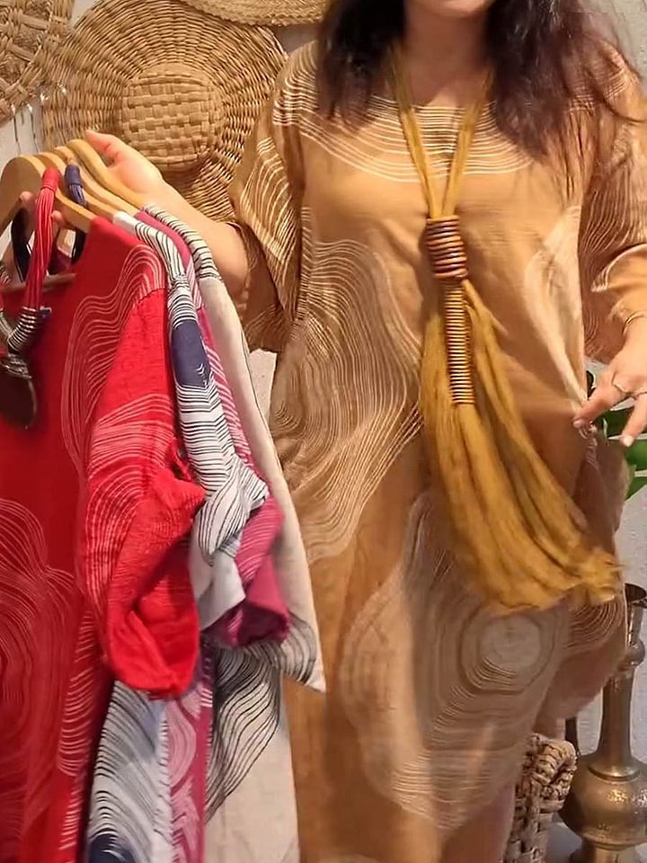 Damen Tunika-Kleid mit einzigartigem Muster und weitem Schnitt Heidi-Mode