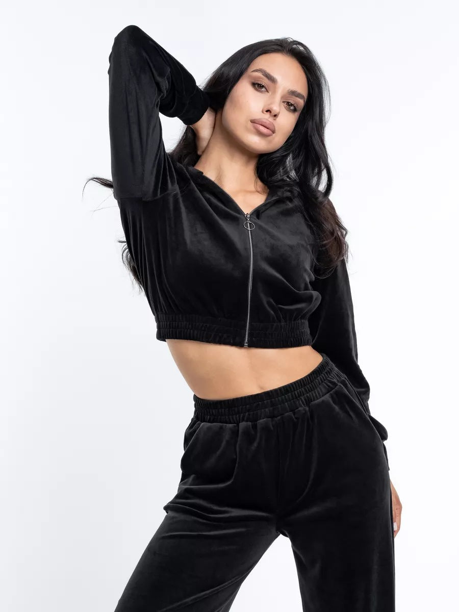 Damen Kurzarm Freizeitjacke mit hohem Kragen und Reißverschluss Heidi-Mode