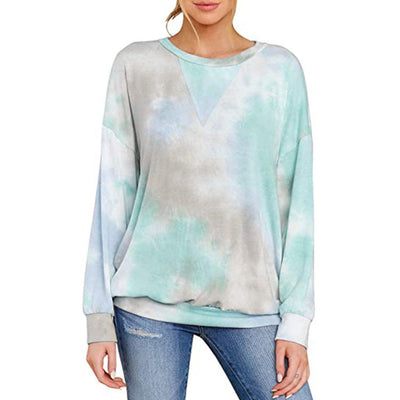 Damen Lässiger Sweatshirt mit hypnotisierendem Farbverlauf Heidi-Mode