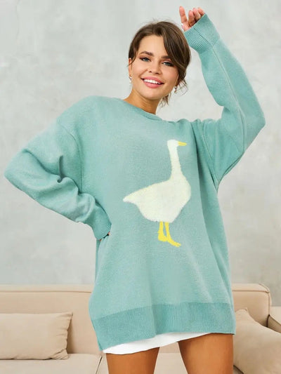 Damen Pullover mit einzigartigem Motiv Heidi-Mode