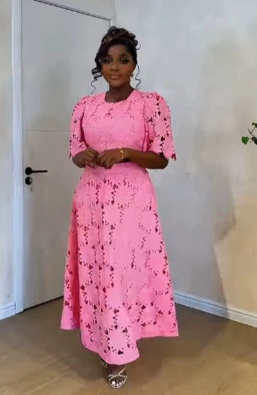 Damen Elegantes Spitzen-Outfit mit kurzem Oberteil und langem Rock Heidi-Mode