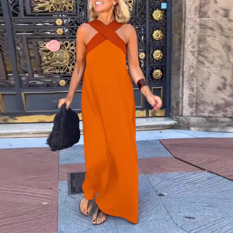Damen Maxikleid mit Kreuzträgern Heidi-Mode