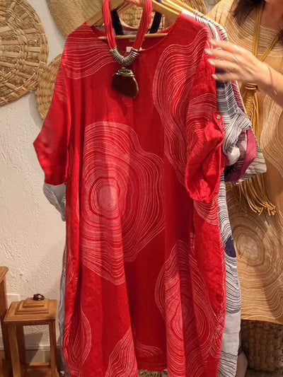 Damen Tunika-Kleid mit einzigartigem Muster und weitem Schnitt Heidi-Mode