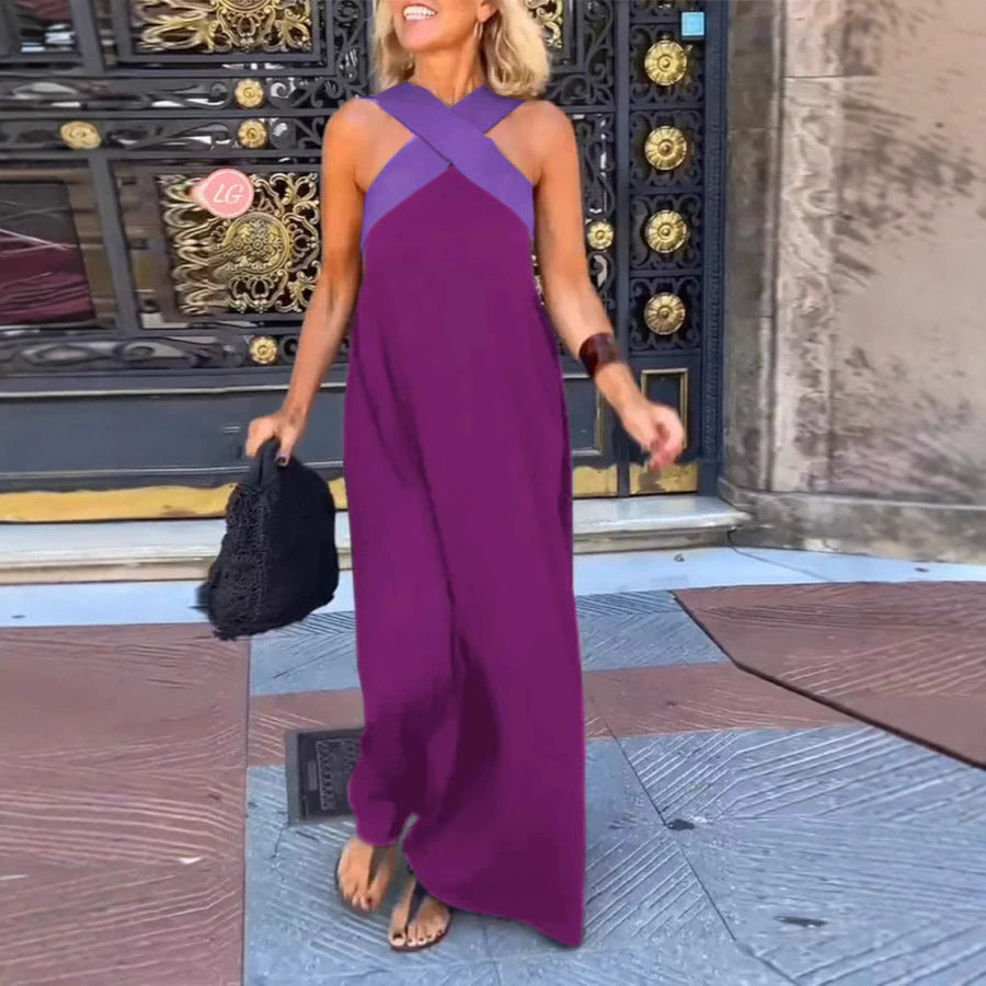 Damen Maxikleid mit Kreuzträgern Heidi-Mode