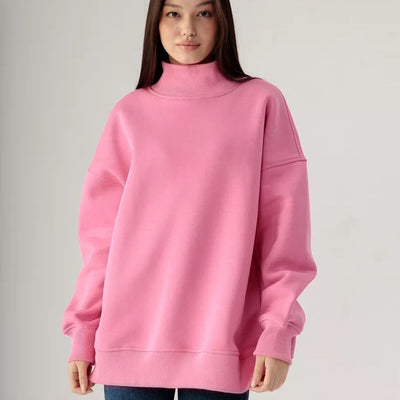 Damen Oversized Rollkragen-Pullover aus kuscheligem Material mit modernem Schnitt Heidi-Mode