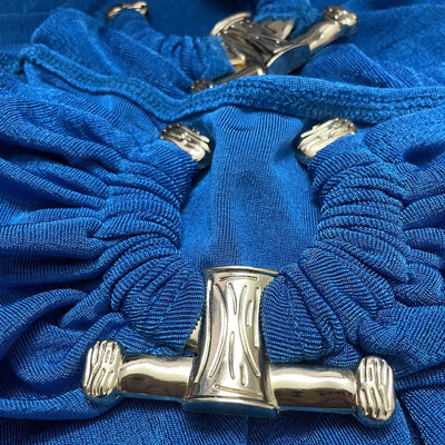 Damen elegantes Zweiteiler-Kleid mit raffinierten Akzenten und hohem Schlitz Heidi-Mode