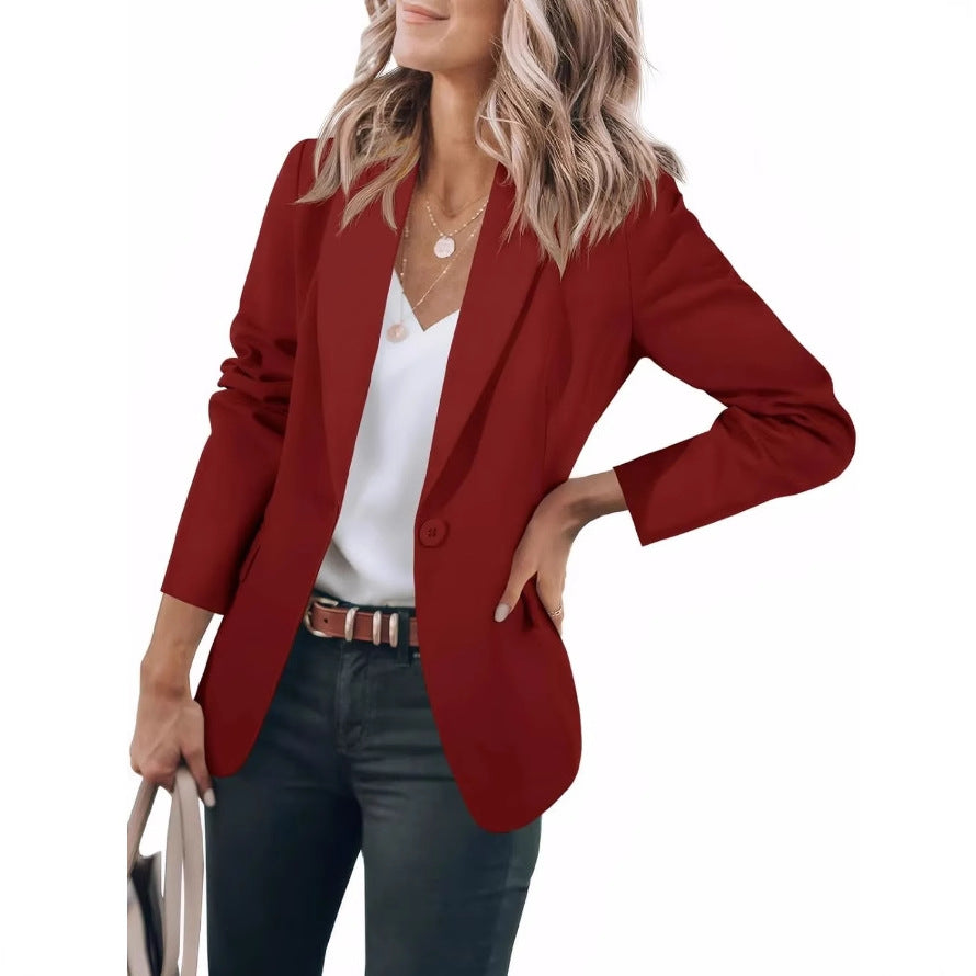 Damen lässiger Blazer mit elegantem Schnitt und praktischen Taschen Heidi-Mode