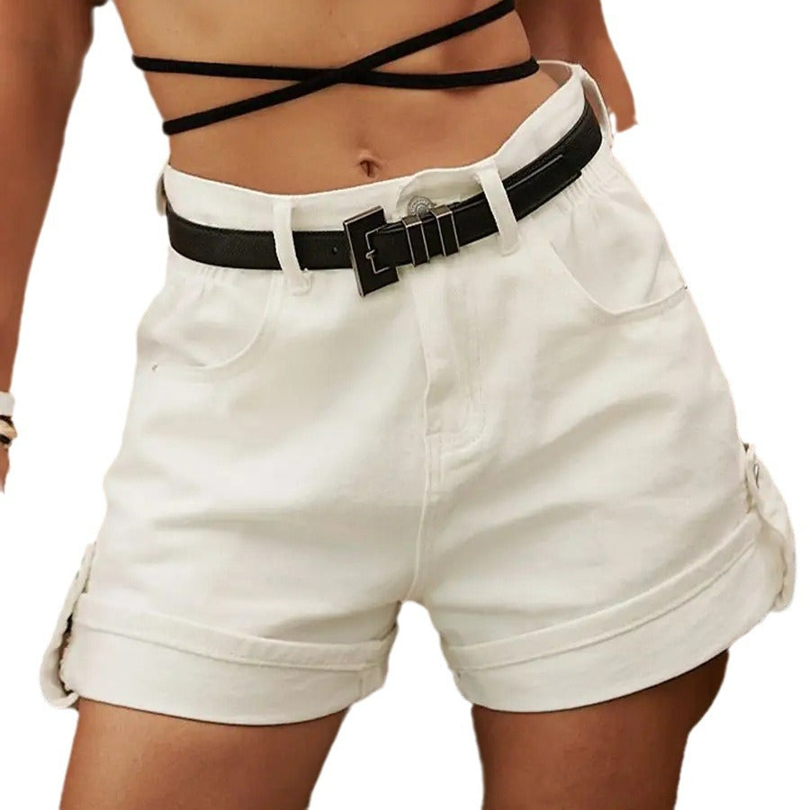 Damen lockere Denim-Shorts mit zahlreichen Taschen und umschlagbaren Säumen Heidi-Mode