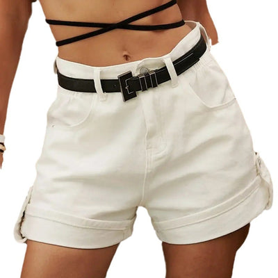 Damen lockere Denim-Shorts mit zahlreichen Taschen und umschlagbaren Säumen Heidi-Mode