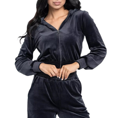 Damen Kurzarm Freizeitjacke mit hohem Kragen und Reißverschluss Heidi-Mode