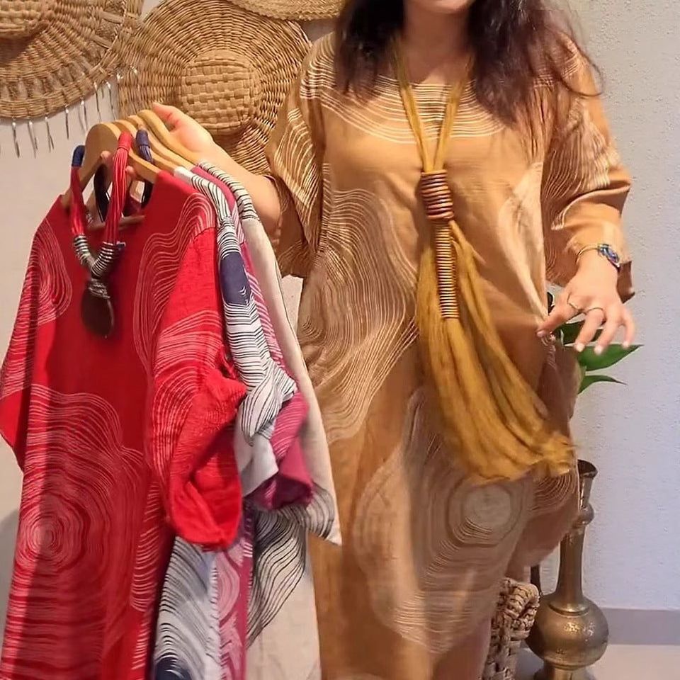 Damen Tunika-Kleid mit einzigartigem Muster und weitem Schnitt Heidi-Mode