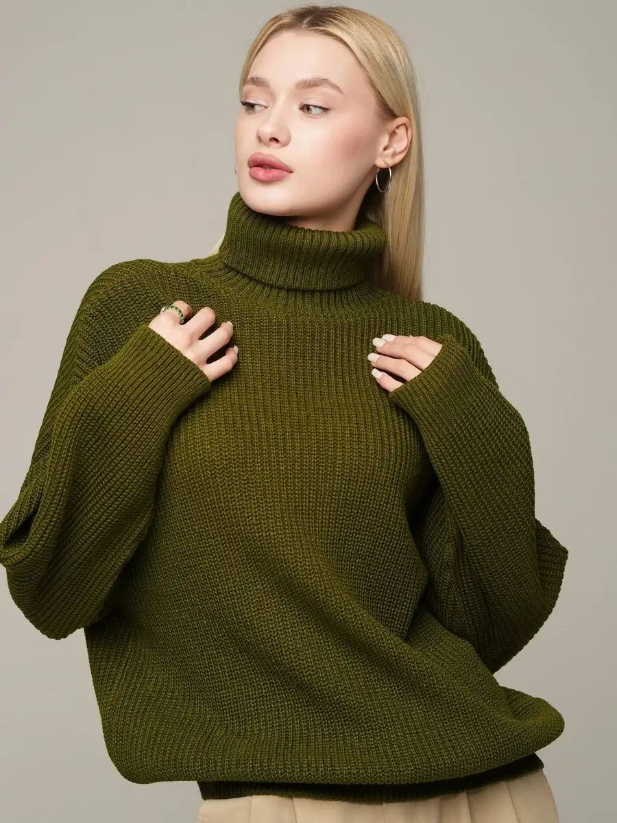 Damen kuscheliger Strickpullover mit weitem Schnitt und modernem Design Heidi-Mode