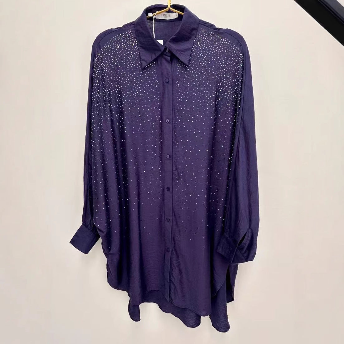 Damen Bluse mit glitzernden Details und lässigem Schnitt Heidi-Mode