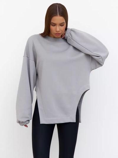 Damen Oversized Sweatshirt mit einzigartiger Schulterpartie und lässigem Schnitt Heidi-Mode