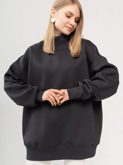Damen Oversized Rollkragen-Pullover aus kuscheligem Material mit modernem Schnitt Heidi-Mode