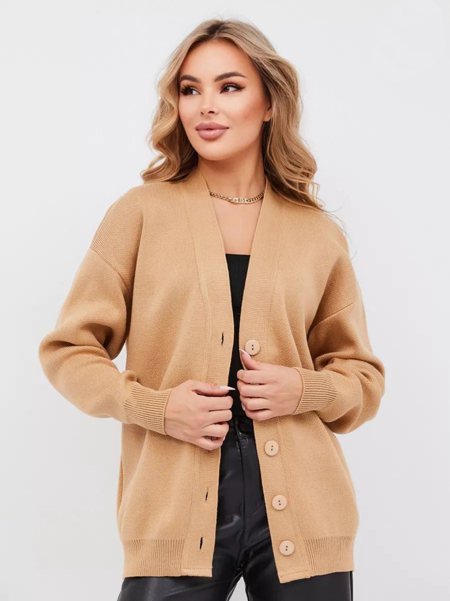Damen Strickcardigan mit stylishem Knopfverschluss und lässigem Schnitt Heidi-Mode