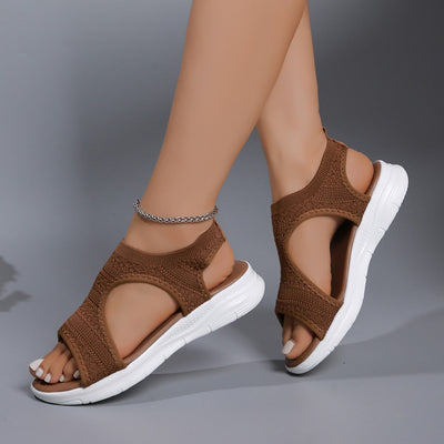 Damen bequeme Sandalen mit elastischem Obermaterial und gepolstertem Fußbett Heidi-Mode