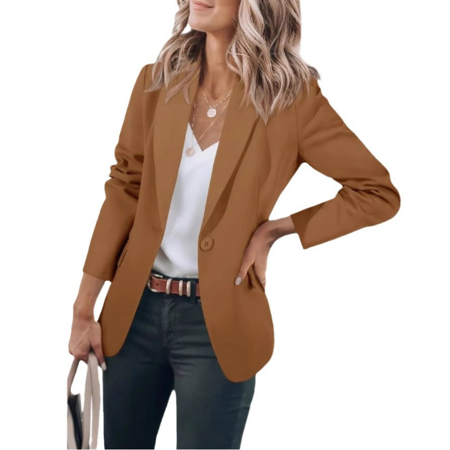 Damen lässiger Blazer mit elegantem Schnitt und praktischen Taschen Heidi-Mode