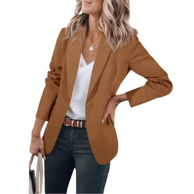 Damen lässiger Blazer mit elegantem Schnitt und praktischen Taschen Heidi-Mode
