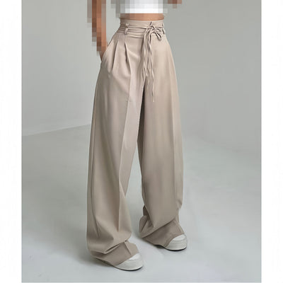 Damen weite und elegante Hose mit flexiblem Bund und seitlichen Falten Heidi-Mode