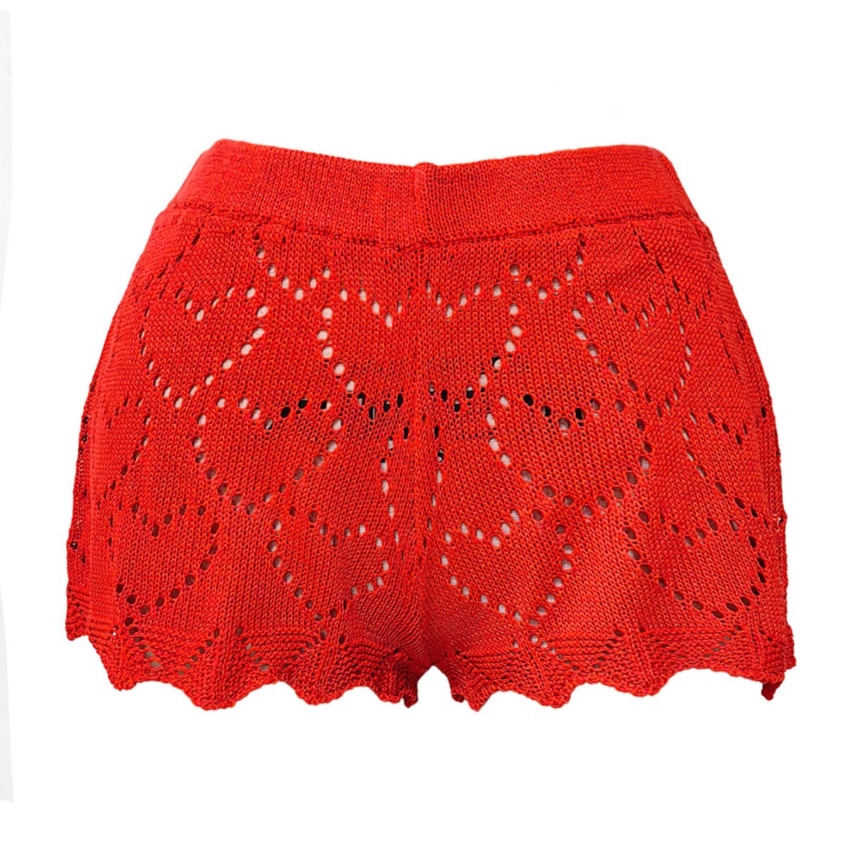 Damen luftige Häkelshorts mit eleganter Lochmusterstruktur Heidi-Mode