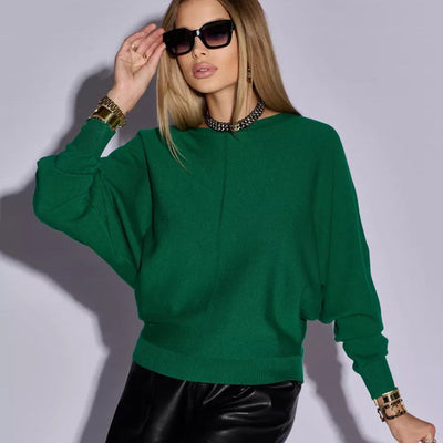 Damen Oversized Strickpullover mit elegantem Schnitt und breiten Ärmeln Heidi-Mode