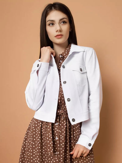 Damen Jeansjacke im modernen Schnitt mit praktischen Taschen Heidi-Mode