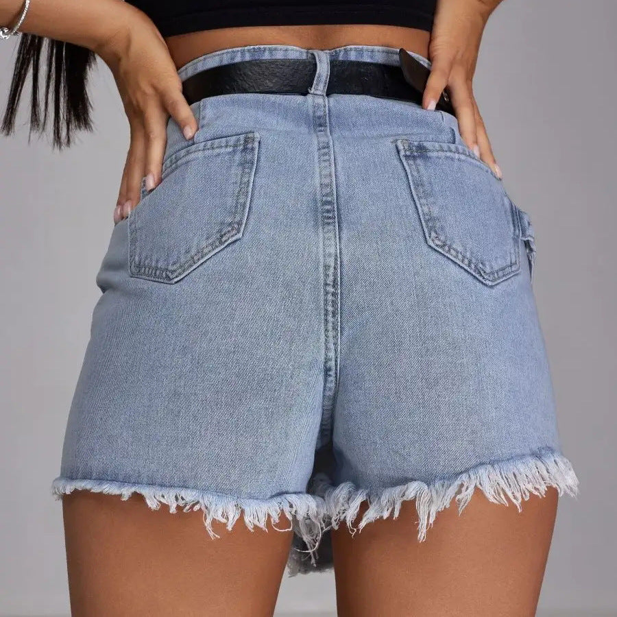 Damen Jeansrock im Vintage-Look mit asymmetrischem Saum und dezenten Detailverzierungen Heidi-Mode