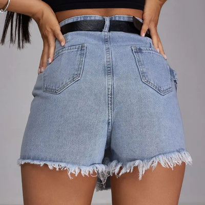 Damen Jeansrock im Vintage-Look mit asymmetrischem Saum und dezenten Detailverzierungen Heidi-Mode