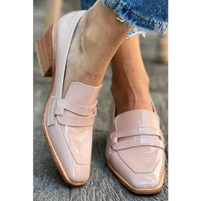 Olga™ - Rosafarbene Leder-Loafers