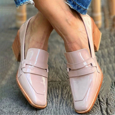 Olga™ - Rosafarbene Leder-Loafers