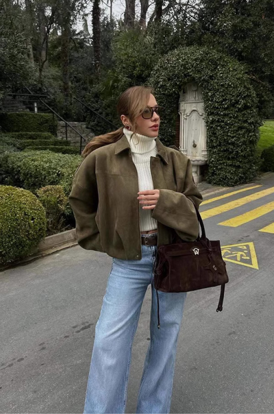 Sofia Wildlederjacke | Grün