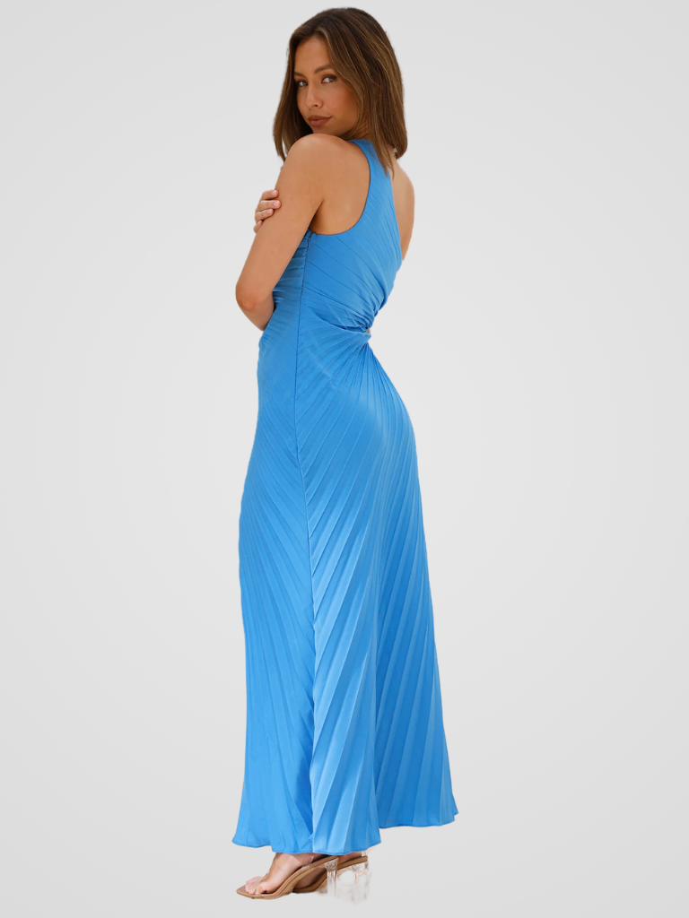 AURORA ONE SHOULDER PLISSEEKLEID