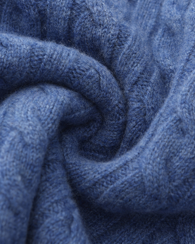 Roman | Chunky knit Herren Chasmere Pullover mit Kabelstrickmuster & Halb Reißverschluss Kragen