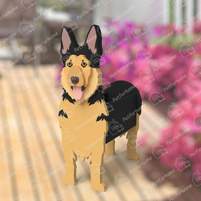 Blumentopf mit Deutschem Schäferhund-Motiv