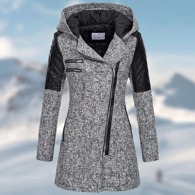 Winterjacke Damen Mit Kapuze | Lang Geschnitten Mit Reißverschluss