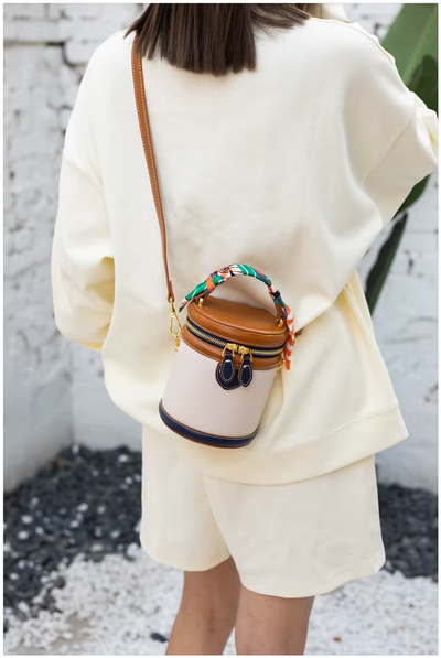 Bucket Bag Damen Kunstleder – Zylinderform mit Schalgriff