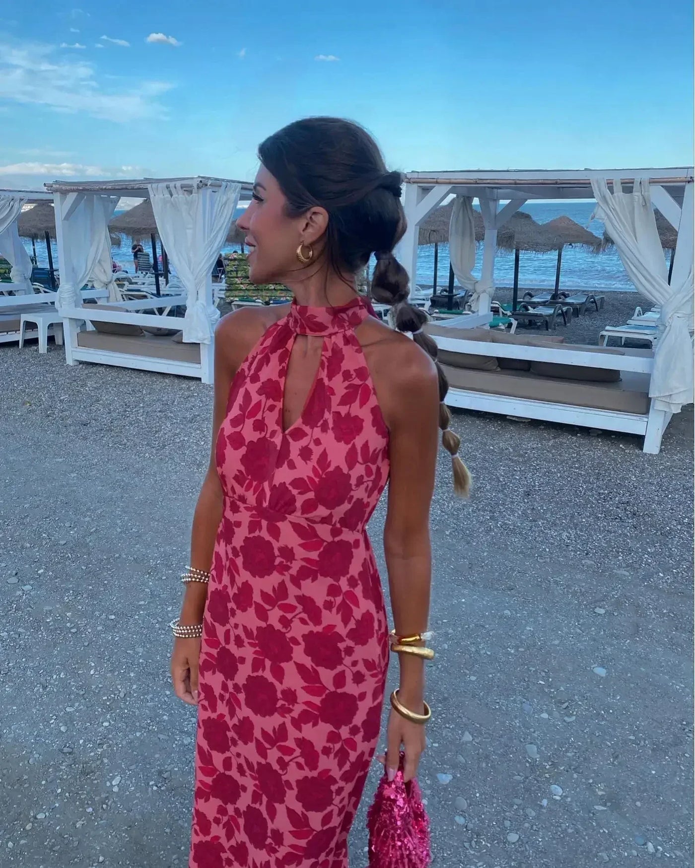 Sexy Blumenkleid mit Verführerischem Ausschnitt