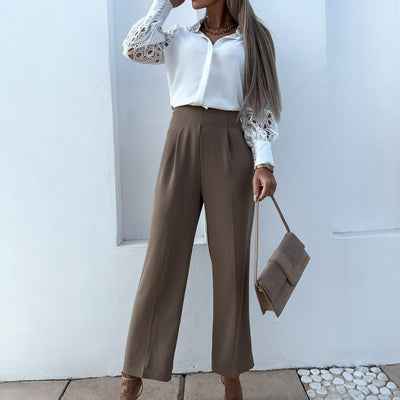 Elena Bluse mit Spitzenärmeln