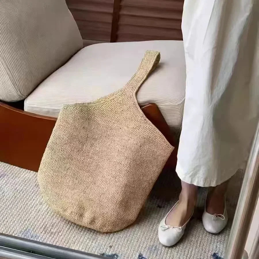 Boho Strohtasche Damen – Handgefertigte Strandtasche Sommer 2025 Shopper